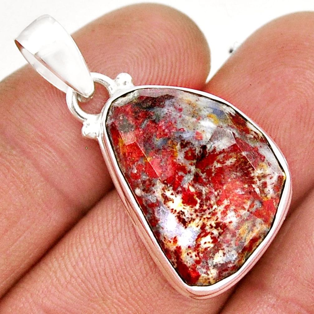 925 silver 14.40cts natural brown pietersite (african) fancy pendant y5924