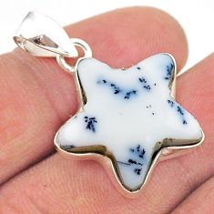 925 silver 10.65cts natural dendrite opal (merlinite) star fish pendant t59479