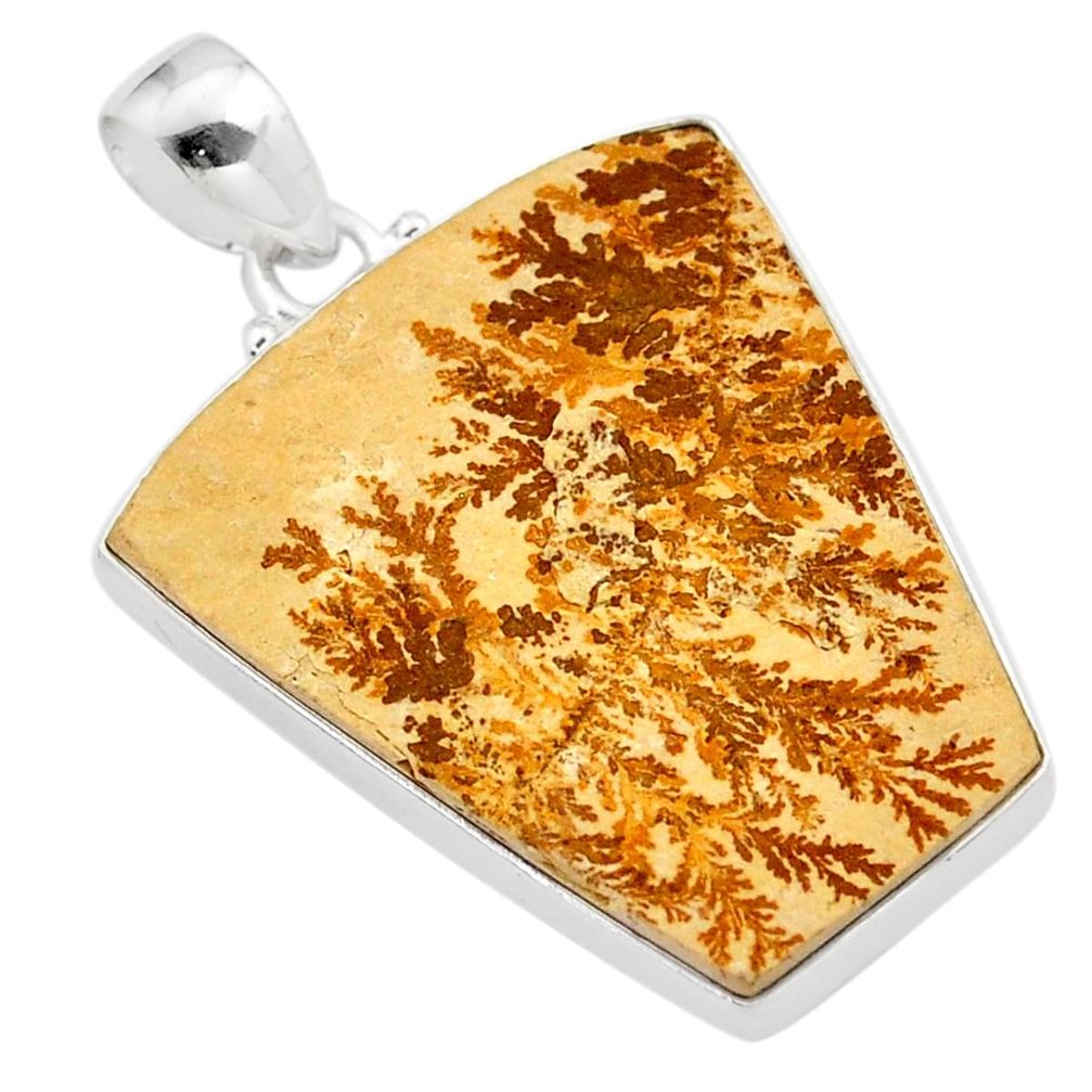 925 silver 21.30cts natural germany psilomelane dendrite fancy pendant t59184