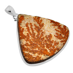 925 silver 59.60cts natural germany psilomelane dendrite heart pendant n51460