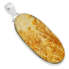 925 silver 25.60cts natural germany psilomelane dendrite oval pendant y53470