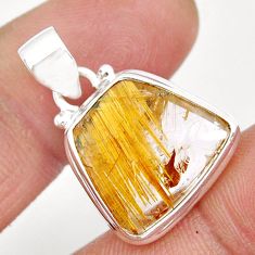 925 silver 8.73cts natural golden star rutilated quartz fancy pendant y6230