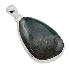 925 silver 15.55cts natural green bloodstone african (heliotrope) pendant y86829