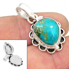 925 silver 5.26cts natural green campitos turquoise poison box pendant d48983