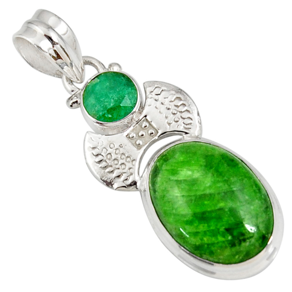 cts natural green chrome diopside oval emerald pendant d42563