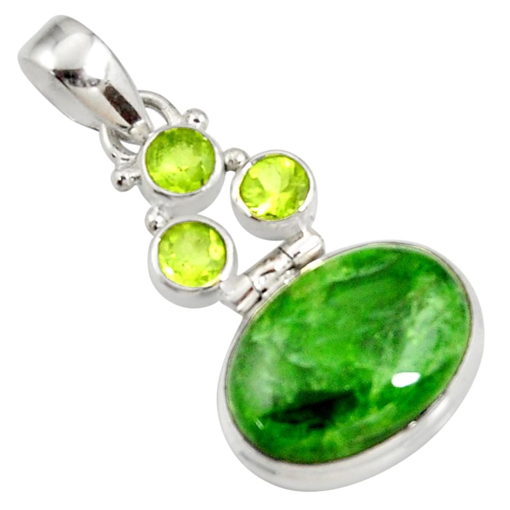 cts natural green chrome diopside oval peridot pendant d42571