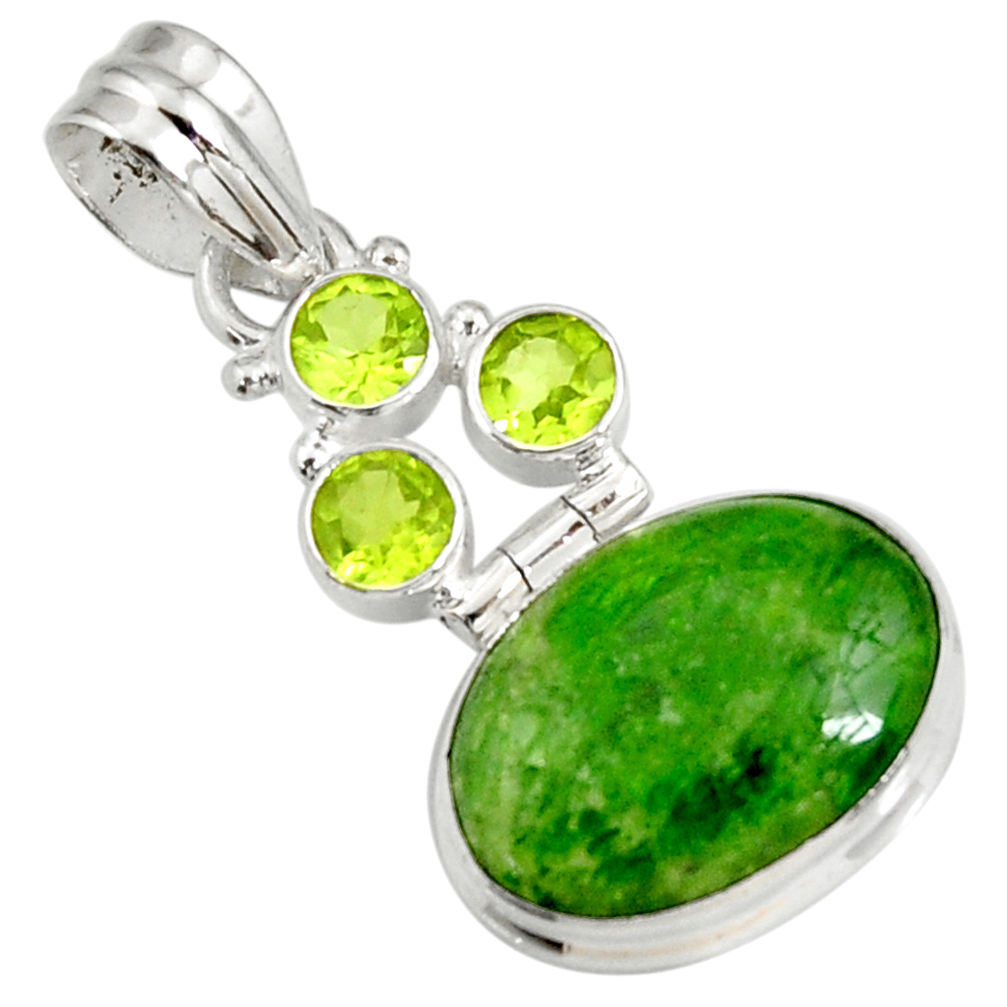 cts natural green chrome diopside oval peridot pendant d42579