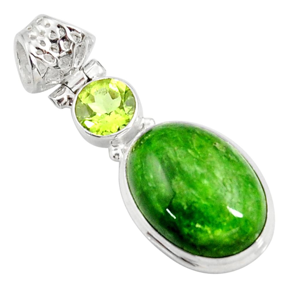 cts natural green chrome diopside oval peridot pendant d42587