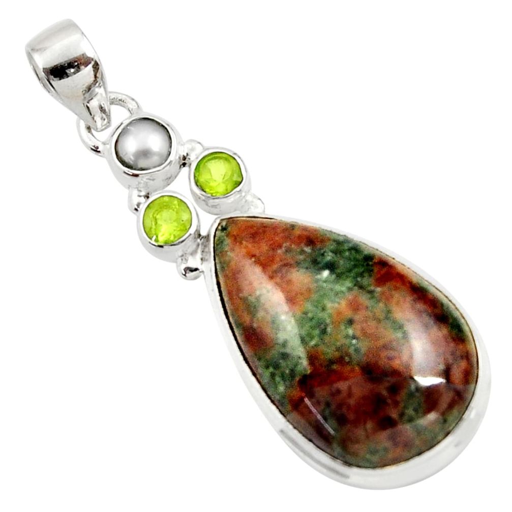 n grass garnet peridot pearl pendant d45290