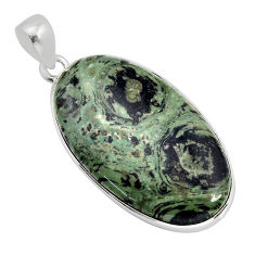 925 silver 23.92cts natural green kambaba jasper (stromatolites) pendant y77490