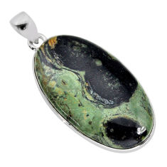 925 silver 23.11cts natural green kambaba jasper (stromatolites) pendant y77512