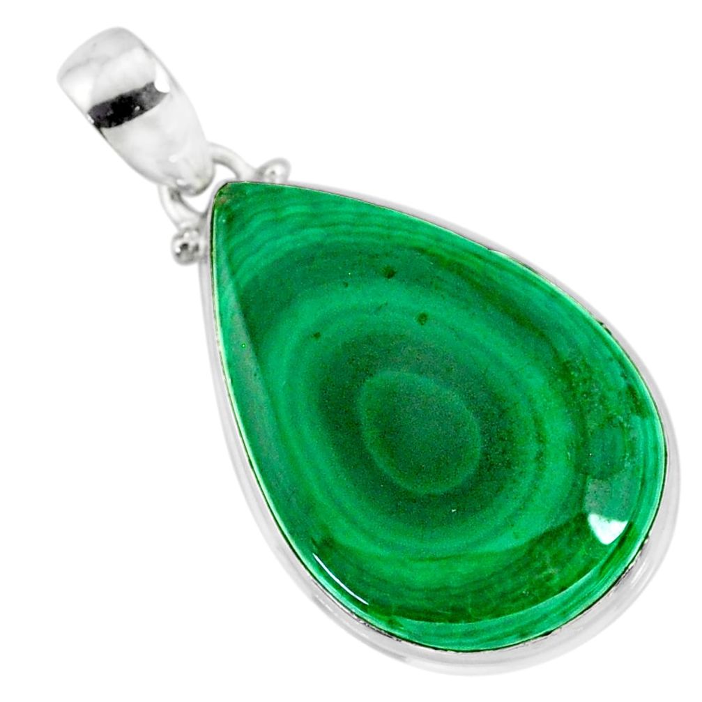 925 silver 29.93cts natural green malachite (pilot's stone) pear pendant r84653