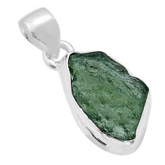 Clearance Sale- 925 silver 5.26cts natural green moldavite (genuine czech) fancy pendant u78115