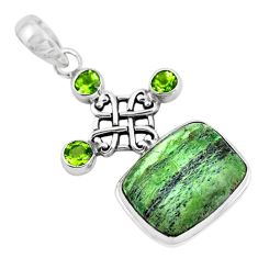 Clearance Sale- 925 silver 19.12cts natural green swiss imperial opal peridot pendant p55096