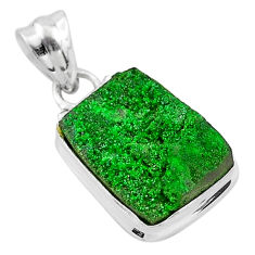 925 silver 9.83cts natural green uvarovite garnet octagan shape pendant t1948