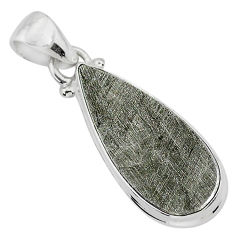925 silver 8.30cts natural grey meteorite gibeon pear pendant jewelry r95376