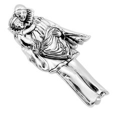 925 silver 11.57gms natural indonesian bali style solid brooch pendant n53446