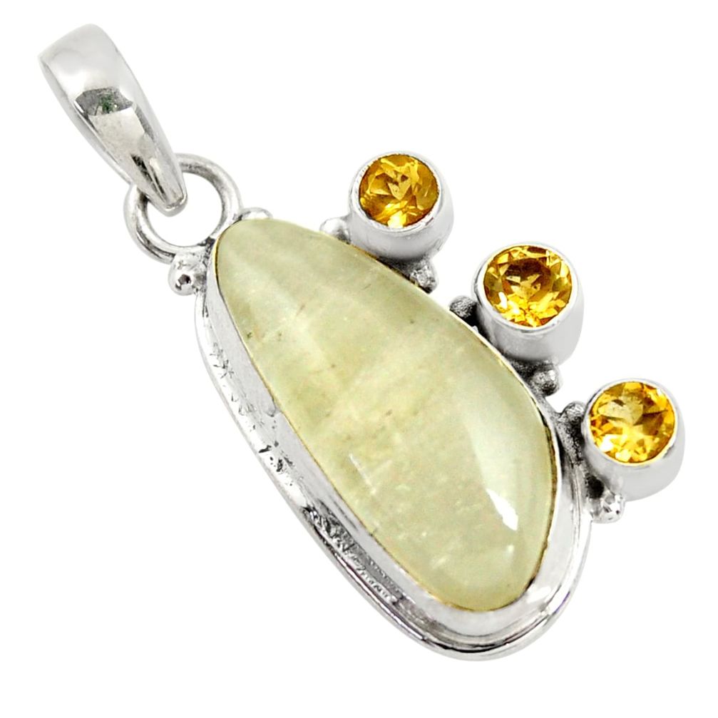 silver 14.95cts rare genuine libyan desert glass pendant r34013