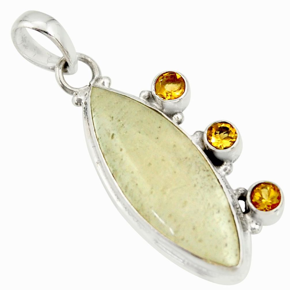 silver 15.02cts rare genuine libyan desert glass pendant r34028