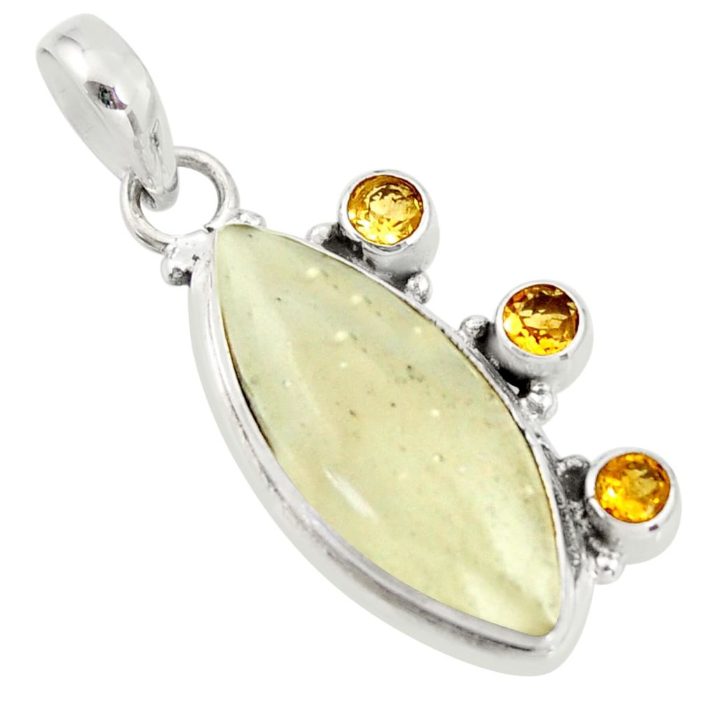 silver 14.14cts rare genuine libyan desert glass pendant r34040