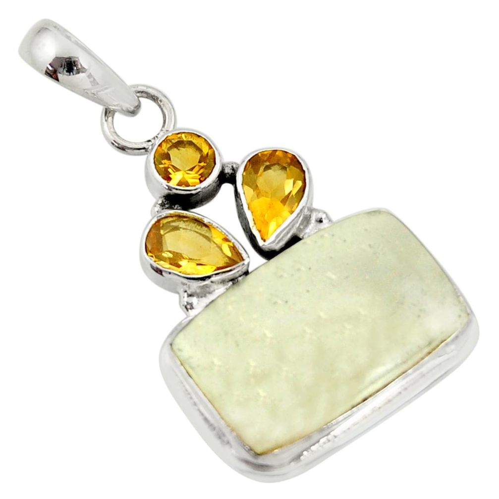 silver 16.87cts rare genuine libyan desert glass pendant r34060