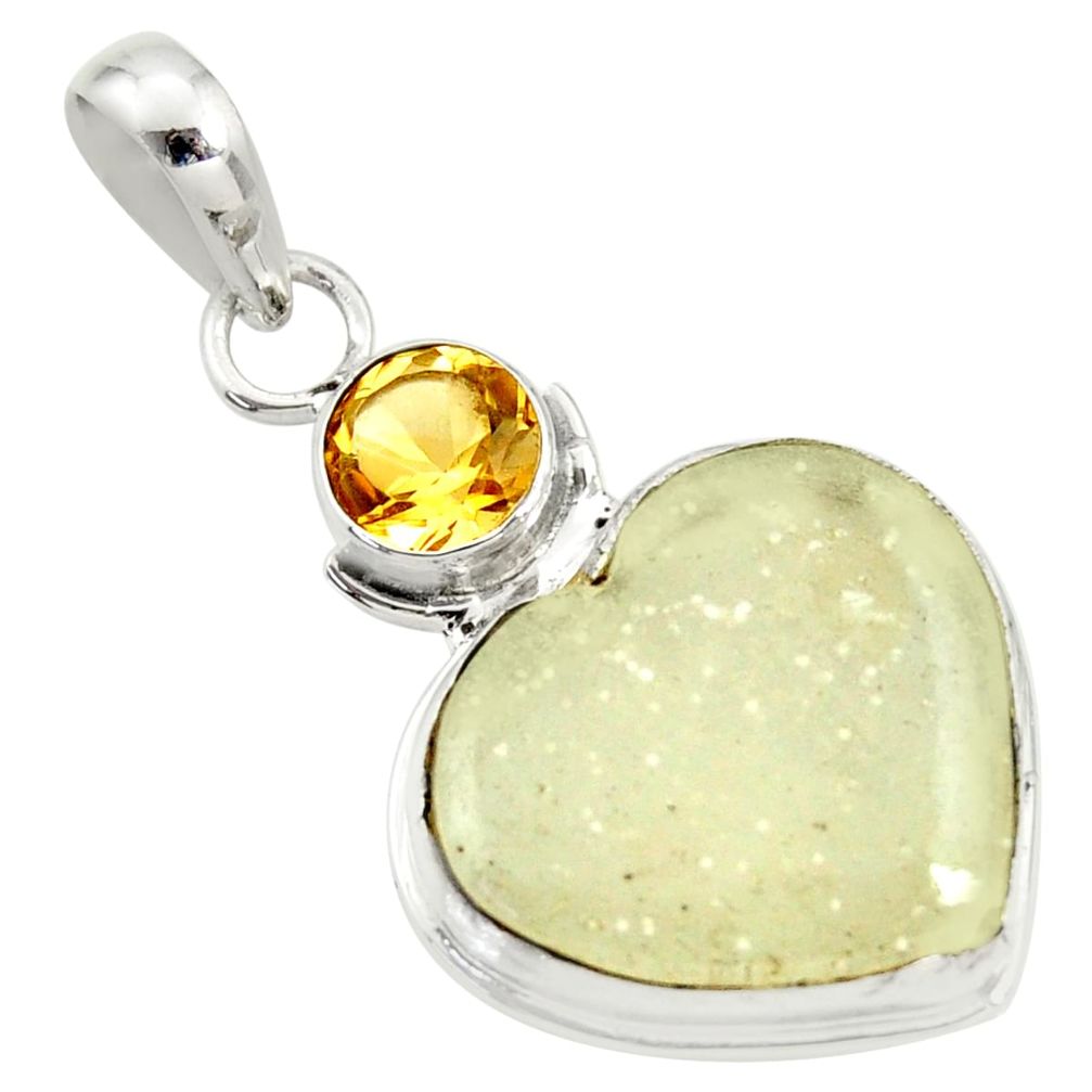 silver 12.62cts rare genuine libyan desert glass pendant r34076