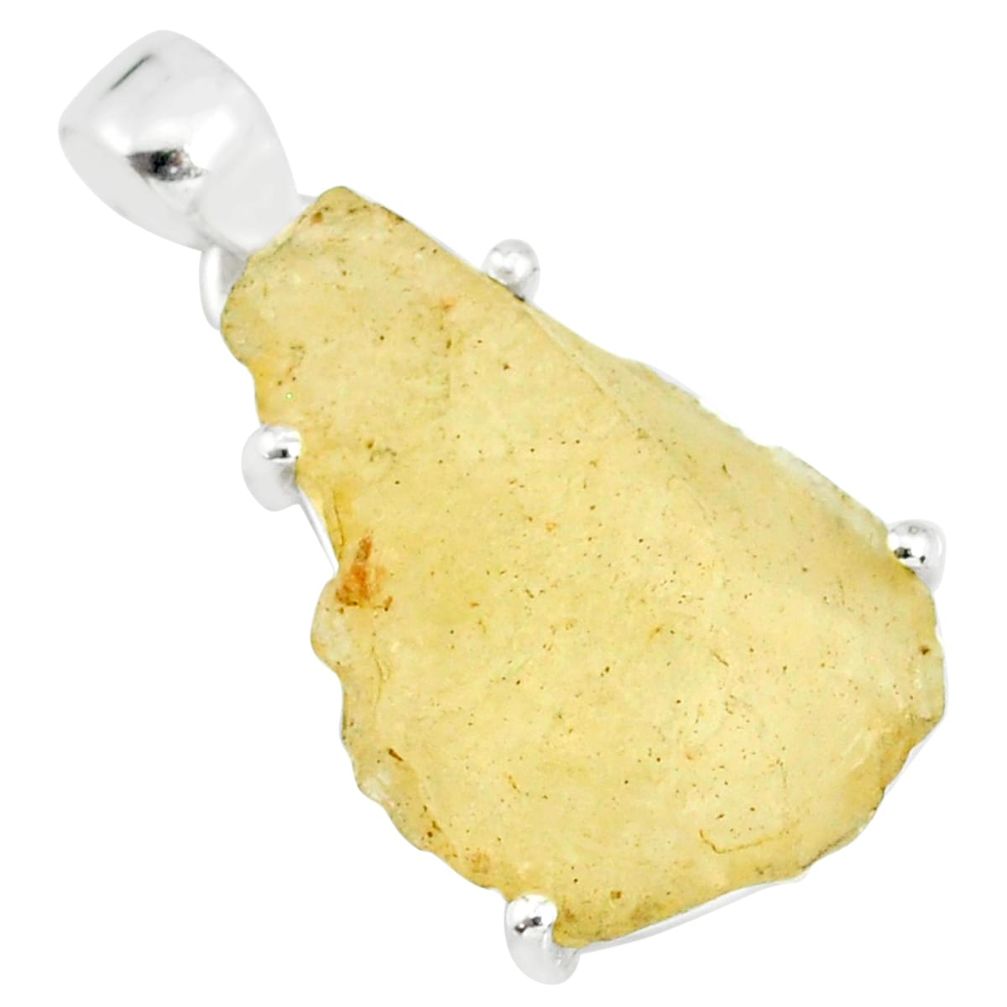 925 silver 12.54cts natural libyan desert glass (gold tektite) pendant r84366