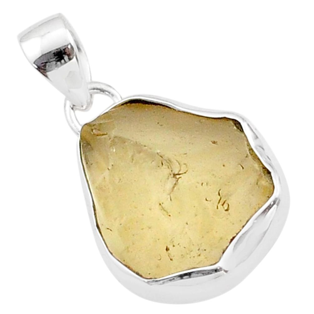 925 silver 8.73cts natural libyan desert glass (gold tektite) pendant t71480