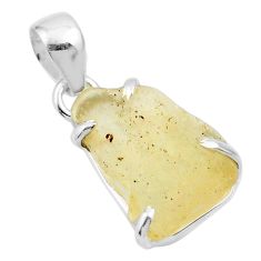 925 silver 8.35cts natural libyan desert glass (gold tektite) pendant u12660