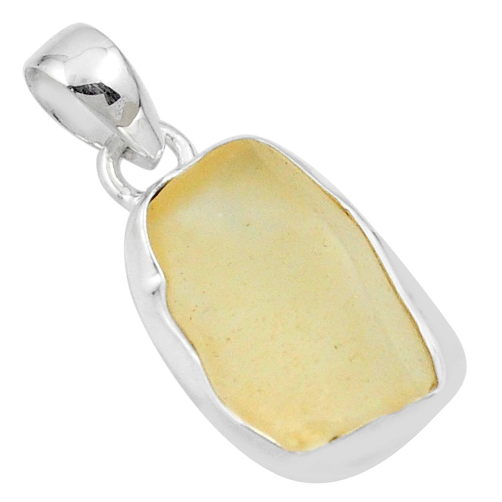 925 silver 9.83cts natural libyan desert glass (gold tektite) pendant u12714