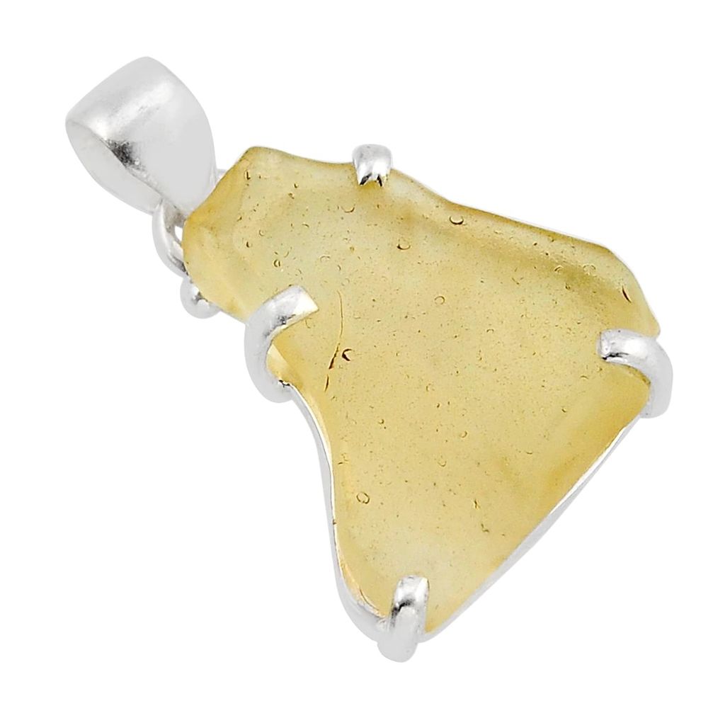 925 silver 10.65cts natural libyan desert glass (gold tektite) pendant y53396