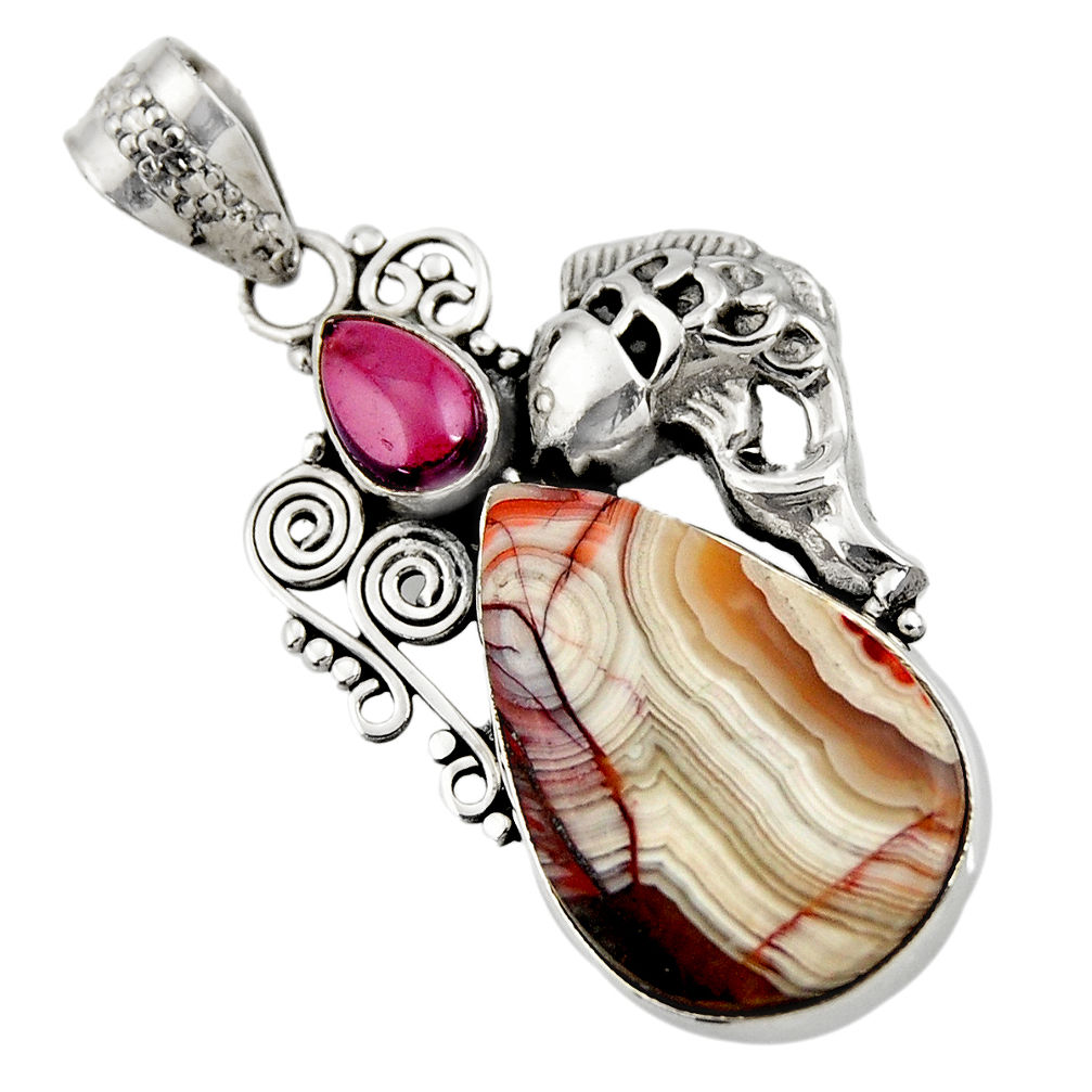 cts natural mexican laguna lace agate pear fish pendant d42134