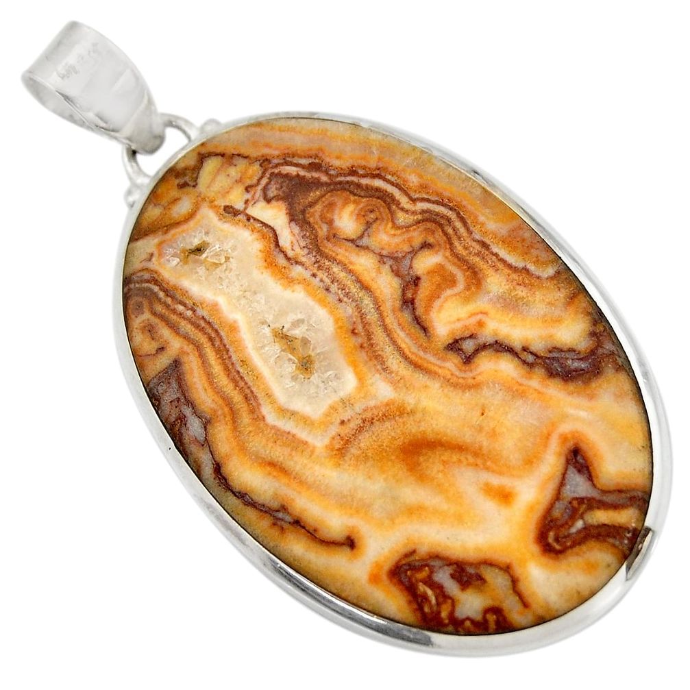 cts natural mexican laguna lace agate pendant d42126