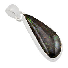 925 silver 6.04cts natural multi color ammolite (canadian) fancy pendant y94275