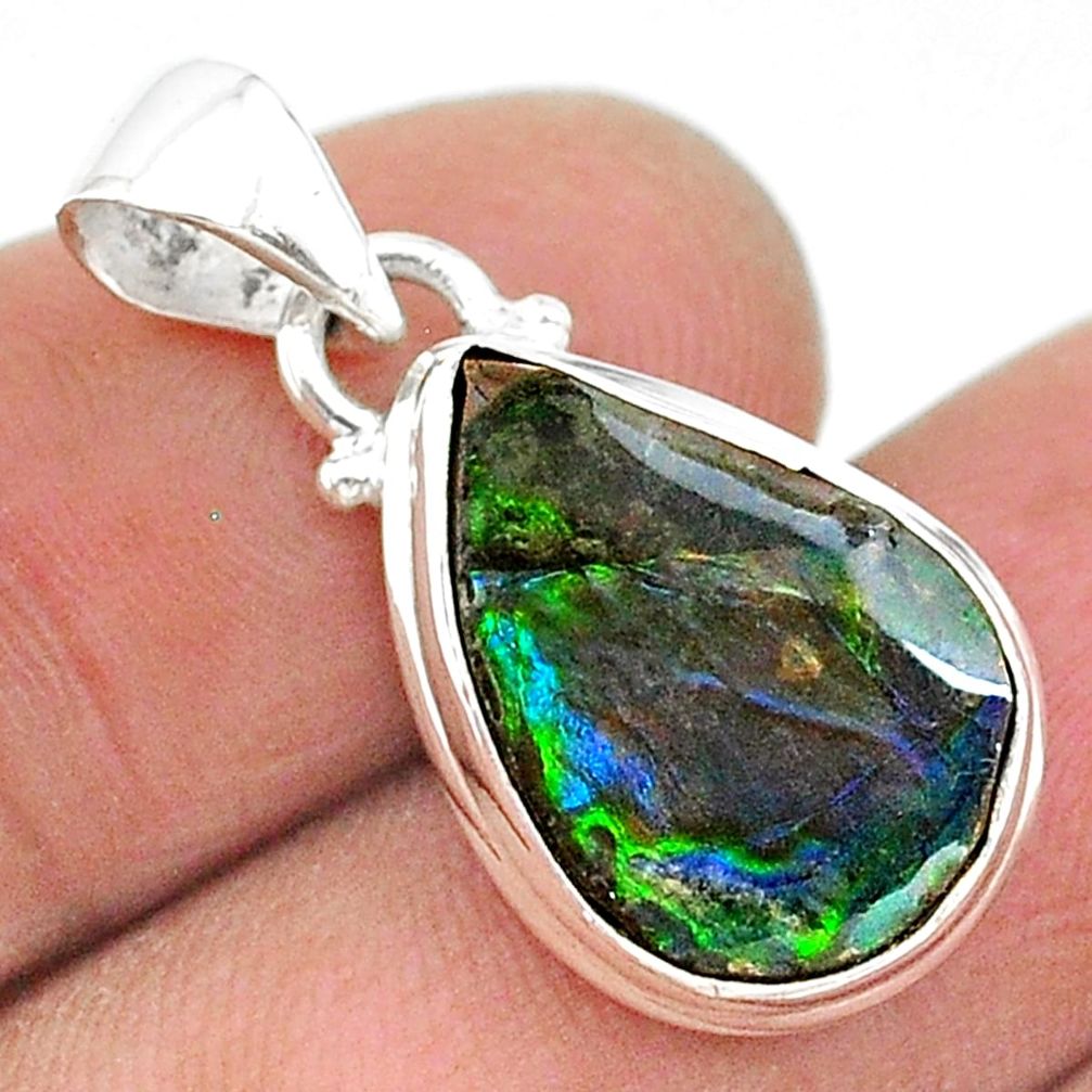 925 silver 8.33cts natural multi color ammolite (canadian) pendant t18995