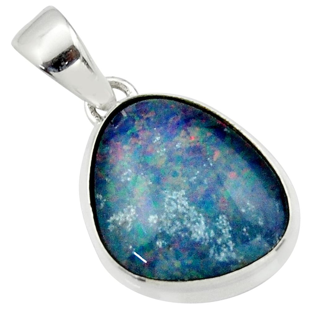 925 silver 10.73cts natural multi color australian opal triplet pendant r40178