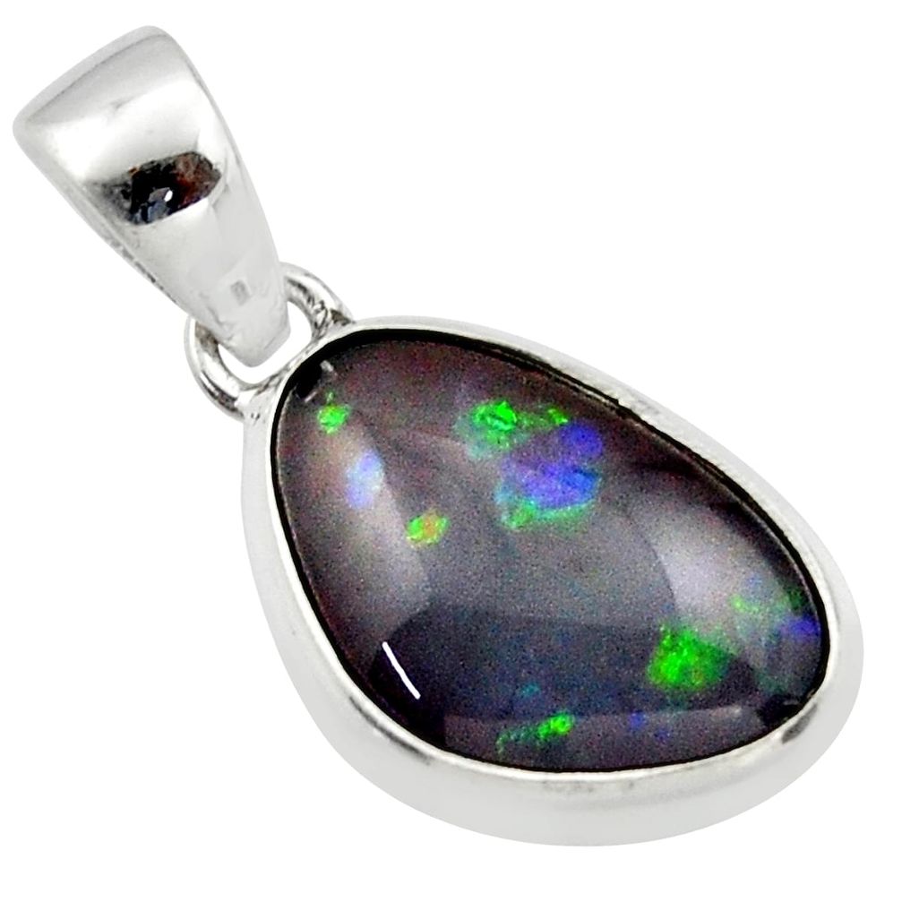 925 silver 10.22cts natural multi color australian opal triplet pendant r40193