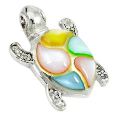 925 silver natural multi color blister pearl topaz turtle pendant a66697 c14729