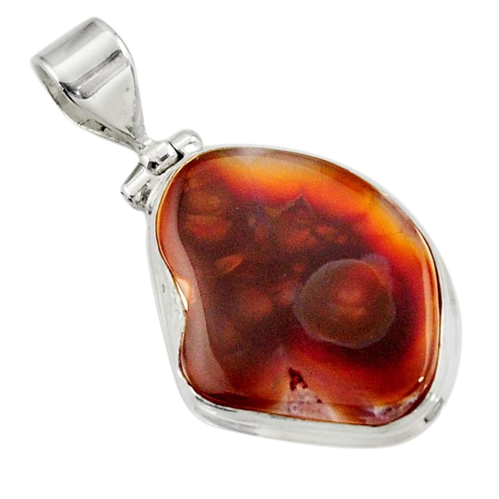 925 silver 15.05cts natural multi color mexican fire agate fancy pendant d43496