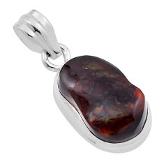 925 silver 7.23cts natural multi color mexican fire agate fancy pendant n30874