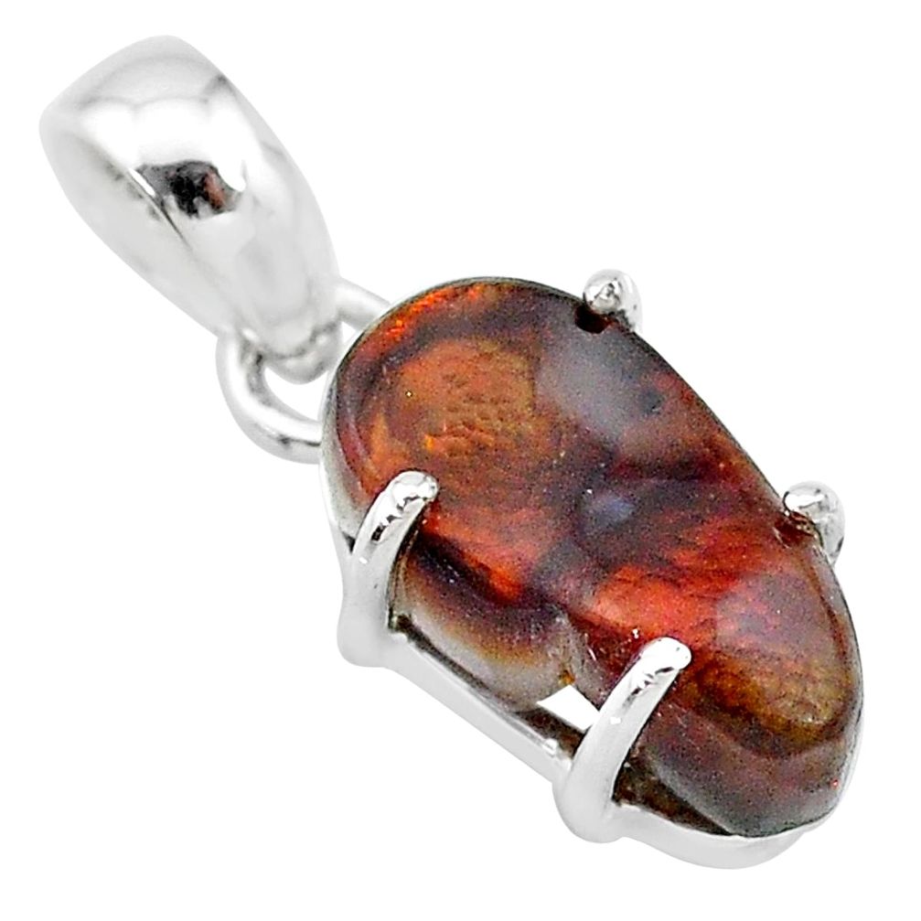 925 silver 9.22cts natural multi color mexican fire agate fancy pendant t20664