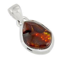 925 silver 5.16cts natural multi color mexican fire agate fancy pendant y26354