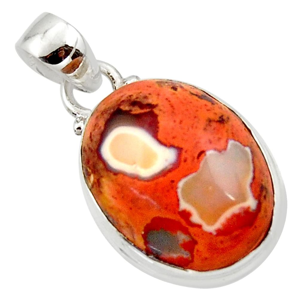 925 silver 15.65cts natural multi color mexican fire opal oval pendant r50764