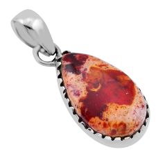 925 silver 9.22cts natural multi color mexican fire opal pear pendant n45442