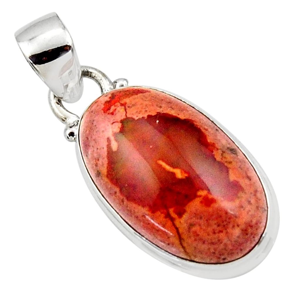 925 silver 11.20cts natural multi color mexican fire opal pendant jewelry r50757
