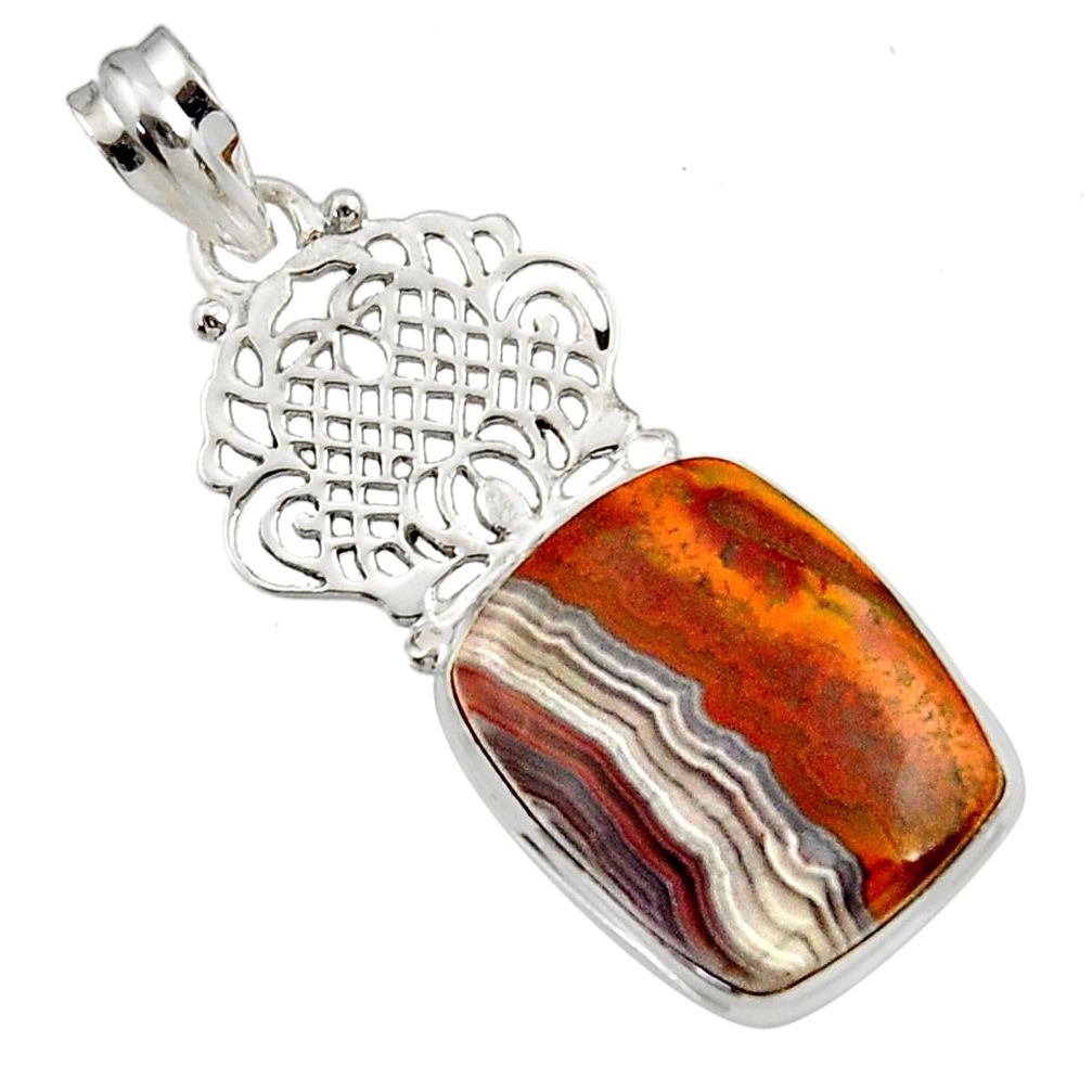 cts natural multi color mexican laguna lace agate pendant d45145