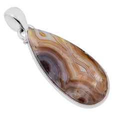 925 silver 15.96cts natural multi color mexican laguna lace agate pendant n31180