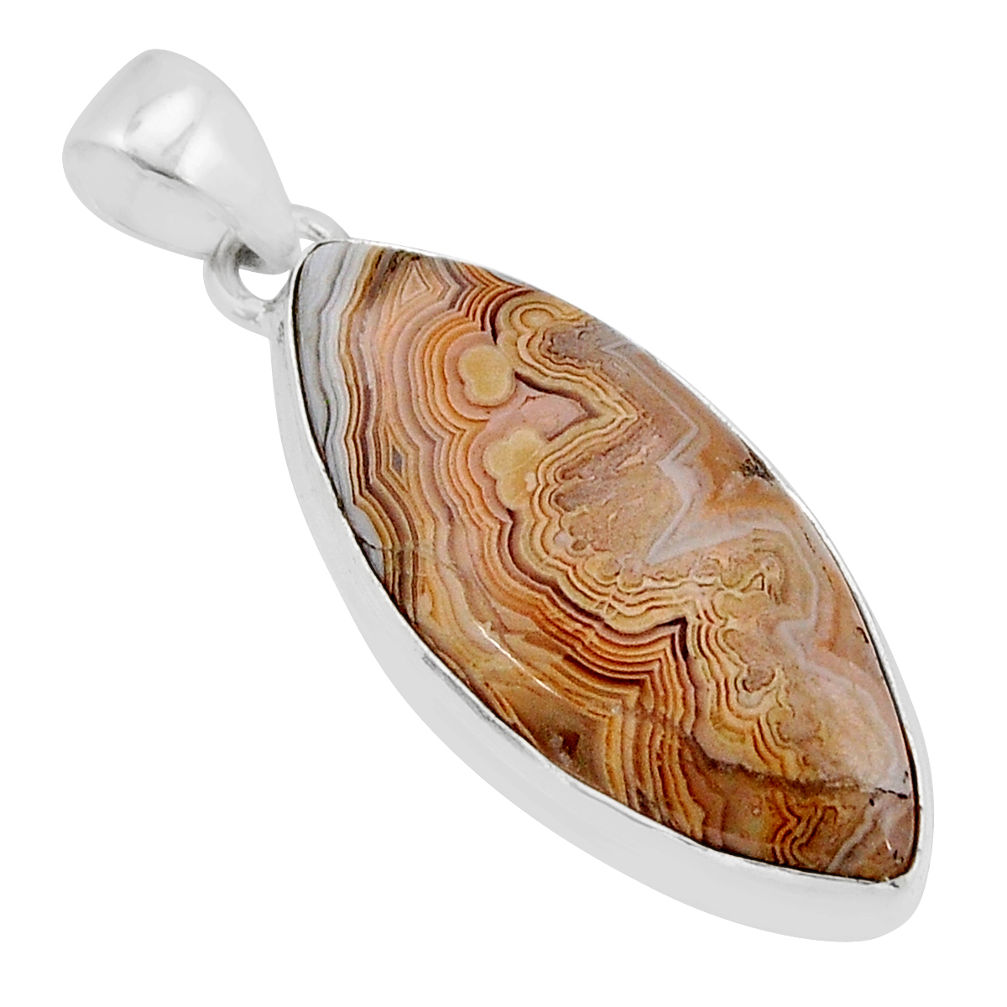 925 silver 15.94cts natural multi color mexican laguna lace agate pendant y71397