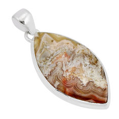 925 silver 16.85cts natural multi color mexican laguna lace agate pendant y71433