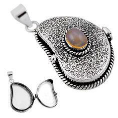 925 silver 1.80cts natural multicolor ethiopian opal poison box pendant n34385